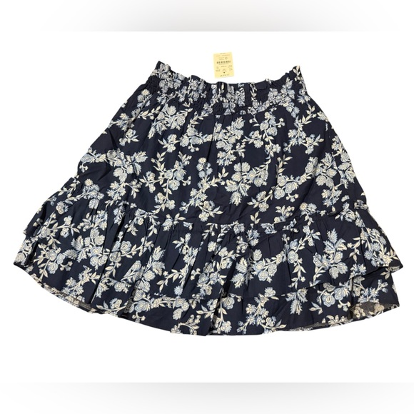 J Crew Floral Ruffle Smocked Waist Skirt Size XS NWT - Picture 2 of 8